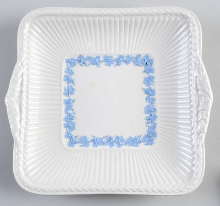 2804 (Edme, Blue Grapes) Square Handled Cake Plate