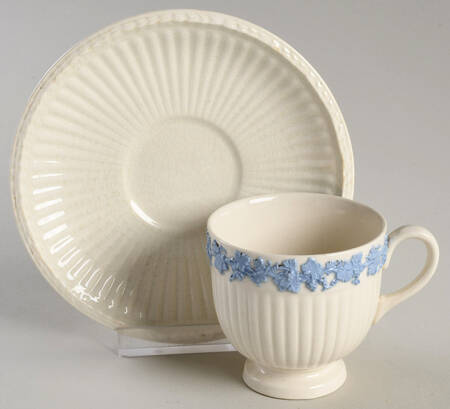 2804 (Edme, Blue Grapes) Footed Demitasse Cup & Saucer Set
