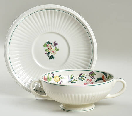 A6463-AK6463 Footed Cream Soup Bowl & Saucer Set