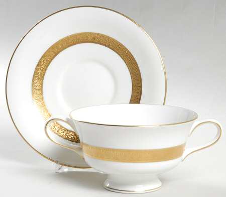 Adelphi Footed Cream Soup Bowl & Saucer Set
