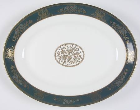 Agincourt Blue 14" Oval Serving Platter