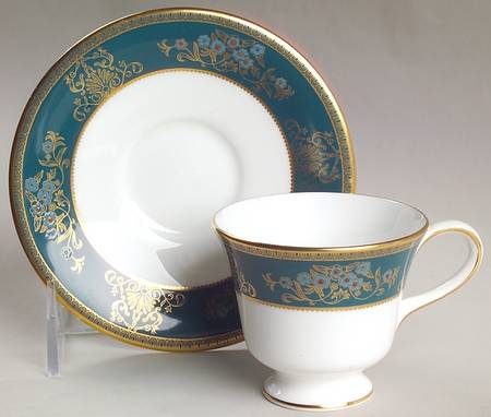 Agincourt Blue Footed Demitasse Cup & Saucer Set