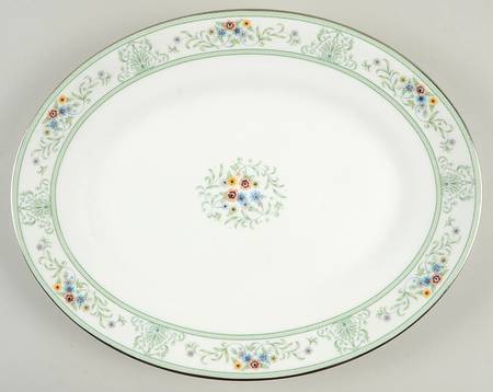 Agincourt Green 13" Oval Serving Platter by Wedgwood