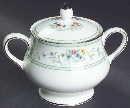 Agincourt Green Sugar Bowl & Lid