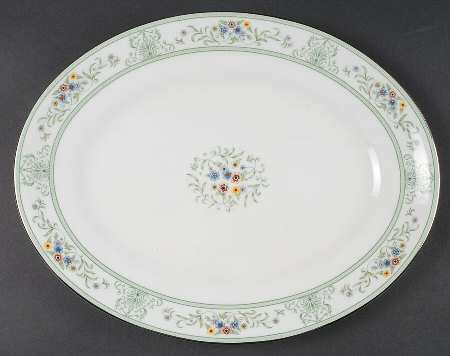 Agincourt Green 14" Oval Serving Platter