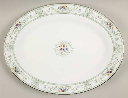 Agincourt Green 15" Oval Serving Platter by Wedgwood