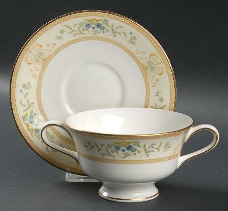 Agincourt Ivory Footed Cream Soup Bowl & Saucer Set