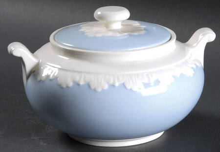 Albion Corinthian Blue 146 Shape Sugar Bowl & Lid