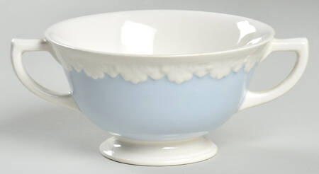 Albion Corinthian Blue Footed Cream Soup Bowl