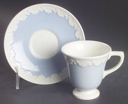Albion Corinthian Blue Footed Demitasse Cup & Saucer Set