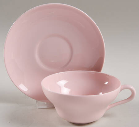 Alpine Pink (No #, No Design) Flat Cup & Saucer Set