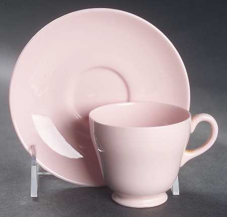 Alpine Pink (No #, No Design) Footed Demitasse Cup & Saucer Set