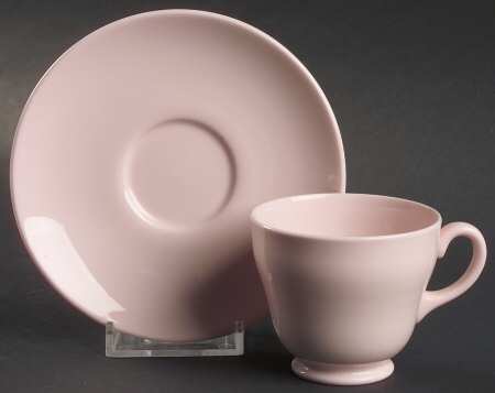 Alpine Pink (No Design, No#, Smooth) Footed Demitasse Cup & Saucer Set