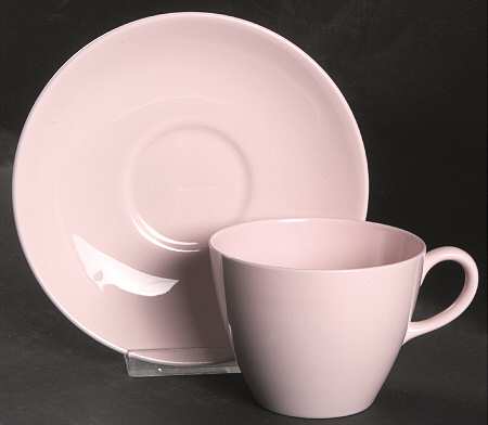 Alpine Pink (No Design, No#, Smooth) Flat Cup & Saucer Set