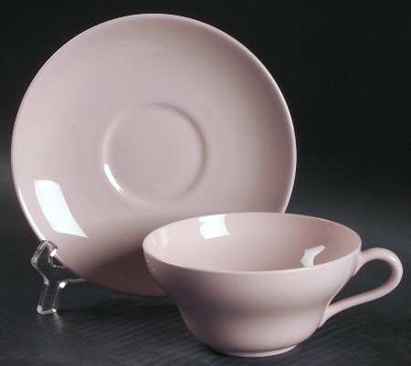 Alpine Pink (No Design, No#, Smooth) Flat Cup & Saucer Set