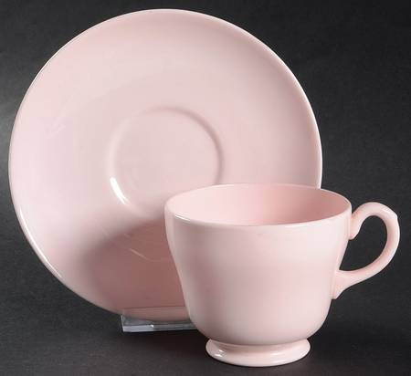 Alpine Pink (No Design, No#, Smooth) Footed Cup & Saucer Set