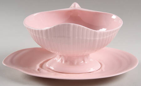 Nautilus Pink Gravy Boat & Underplate