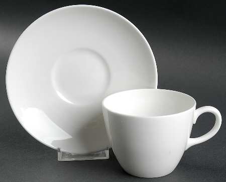 Alpine White Flat Cup & Saucer Set