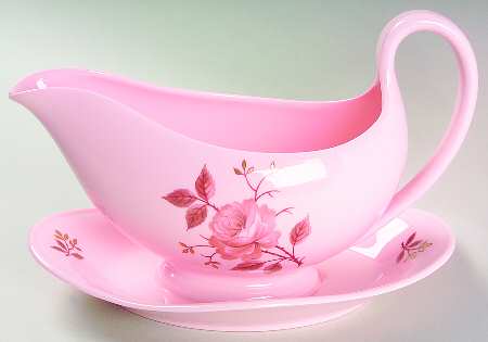 Alpine Rose Gravy Boat with Attached Underplate