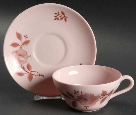 Alpine Rose Flat Cup & Saucer Set