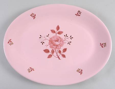 Alpine Rose 15" Oval Serving Platter