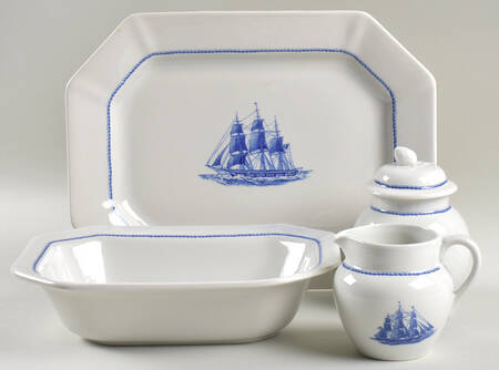 American Clipper Blue 5 Piece Hostess Set