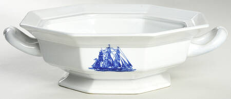 American Clipper Blue Octagonal Vegetable No Lid