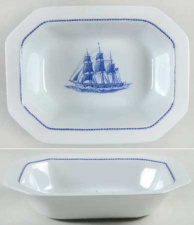 American Clipper Blue 9" Oval Vegetable Bowl