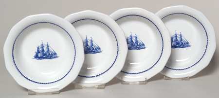 American Clipper Blue Fruit/Dessert Bowl (Sauce) - Set of 4