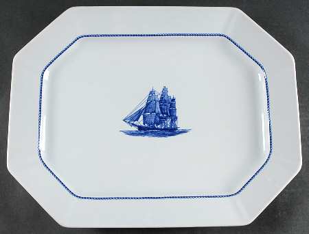 American Clipper Blue 16" Oval Serving Platter