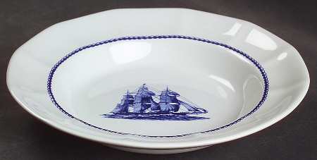 American Clipper Blue Rim Soup Bowl