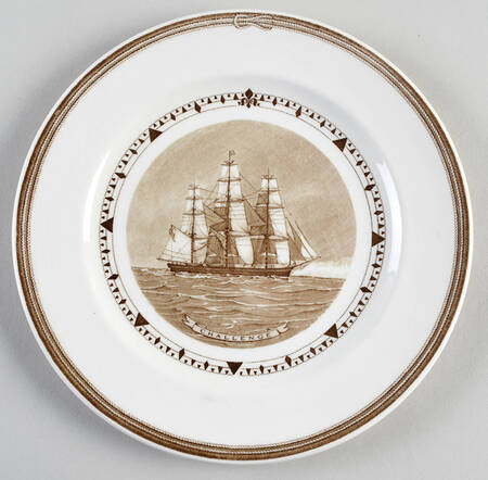 American Clipper Ship Brown Luncheon Plate
