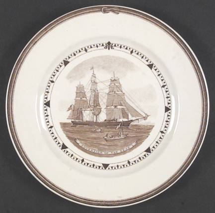 American Clipper Ship Brown Luncheon Plate