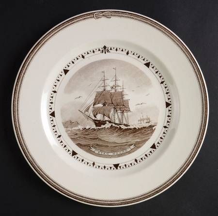 American Clipper Ship Brown Luncheon Plate