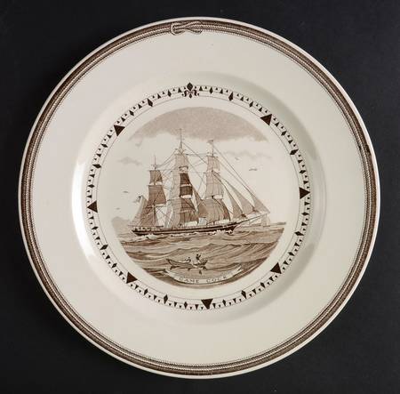 American Clipper Ship Brown Luncheon Plate