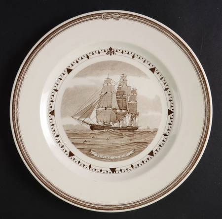 American Clipper Ship Brown Luncheon Plate