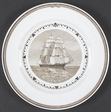 American Clipper Ship Brown Luncheon Plate