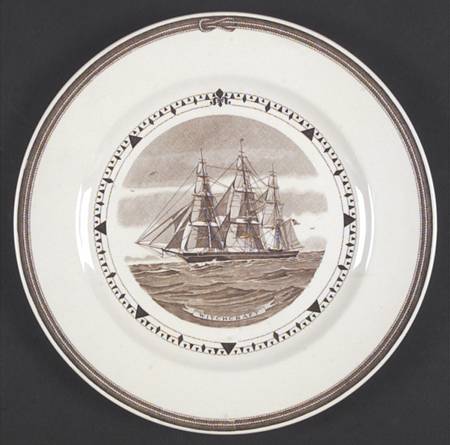 American Clipper Ship Brown Luncheon Plate
