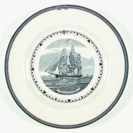 American Clipper Ships Black Dinner Plate