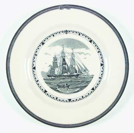American Clipper Ships Black Dinner Plate
