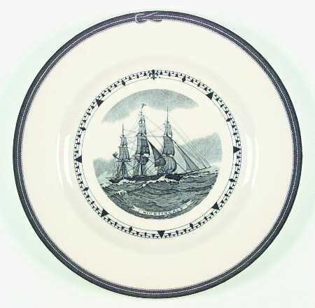 American Clipper Ships Black Dinner Plate