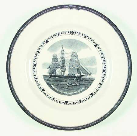 American Clipper Ships Black Dinner Plate