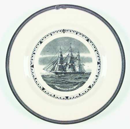 American Clipper Ships Black Dinner Plate