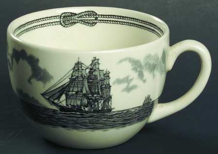 American Clipper Ships Black Flat Cup