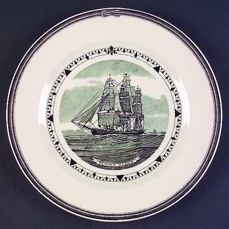American Clipper Ships Black Luncheon Plate
