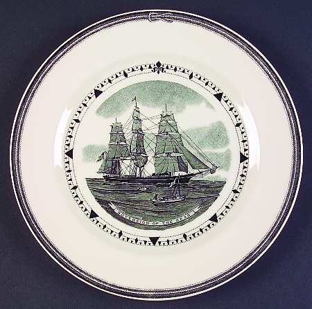 American Clipper Ships Black Luncheon Plate