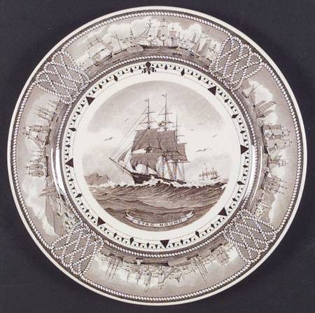 The American Clipper Ship Brown Luncheon Plate