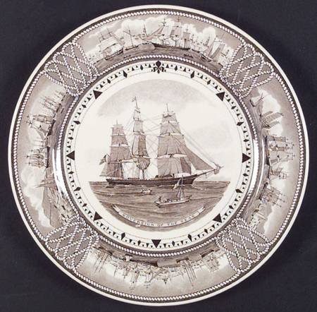 The American Clipper Ship Brown Luncheon Plate