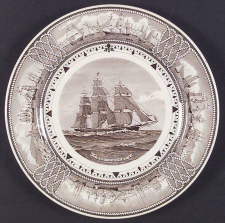 The American Clipper Ship Brown Luncheon Plate