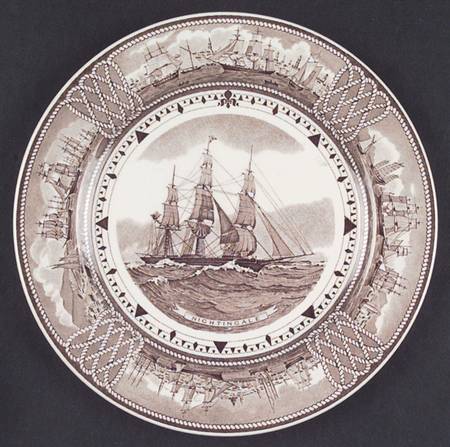The American Clipper Ship Brown Luncheon Plate